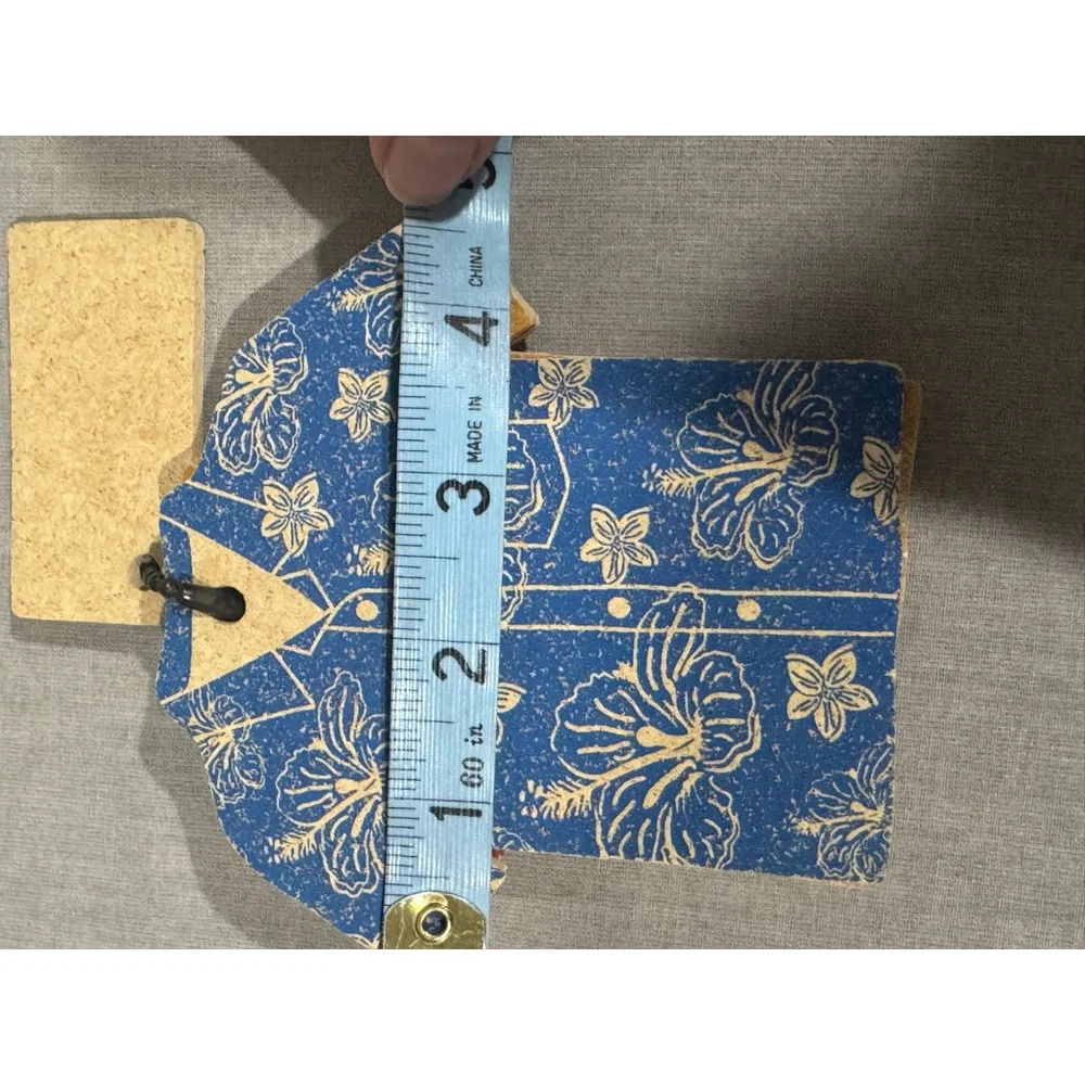 ORE set of 4 Blue red green Yellow hawaiian tropical Shirt Coasters rubber cork